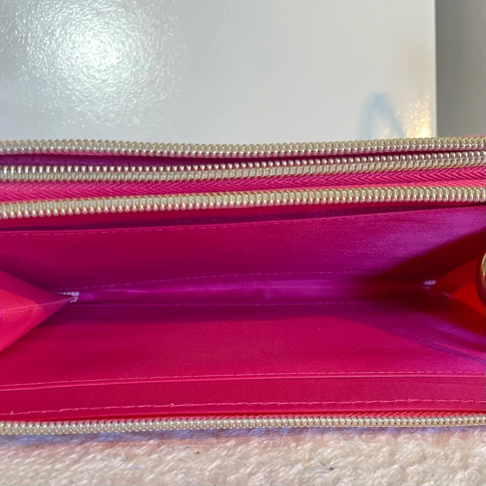 Striped Pink‎ and Cream Wallet or Clutch